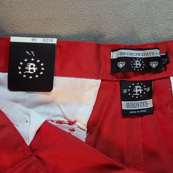Brooklyn State Men's Red 36 Cargo Shorts With Belt New - Picture 9 of 9